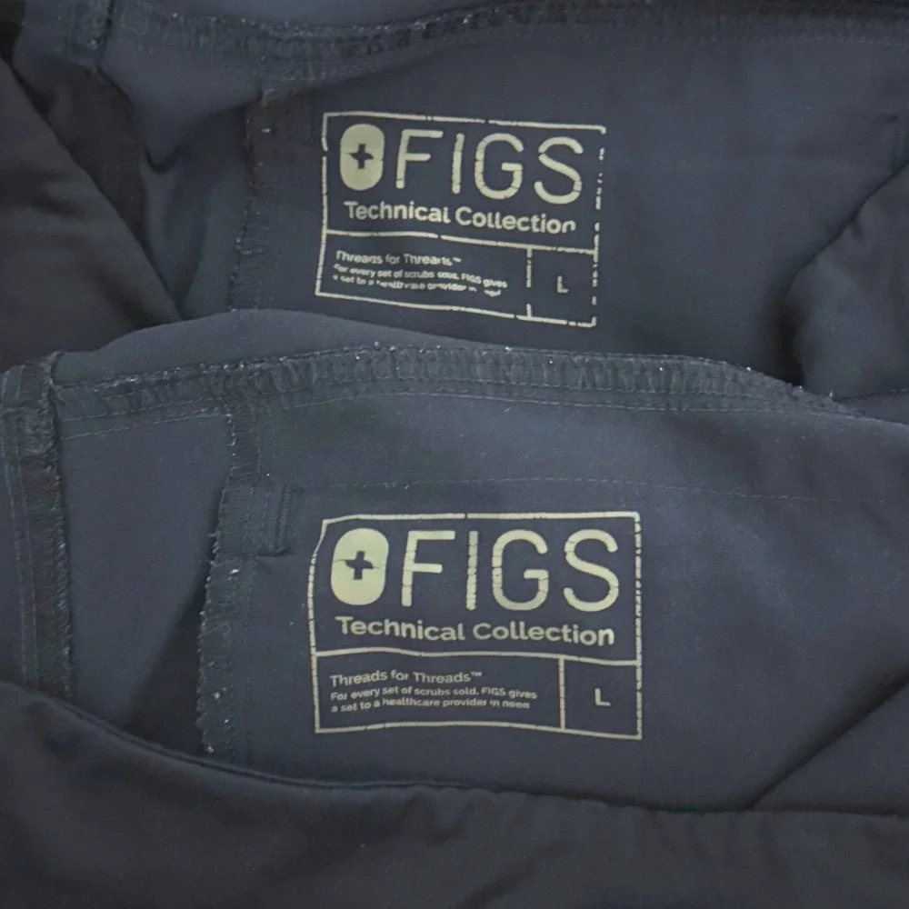 Figs Technical Collection Navy Blue Scrub Pants Mens Large Lot of 2 Frayed Hem